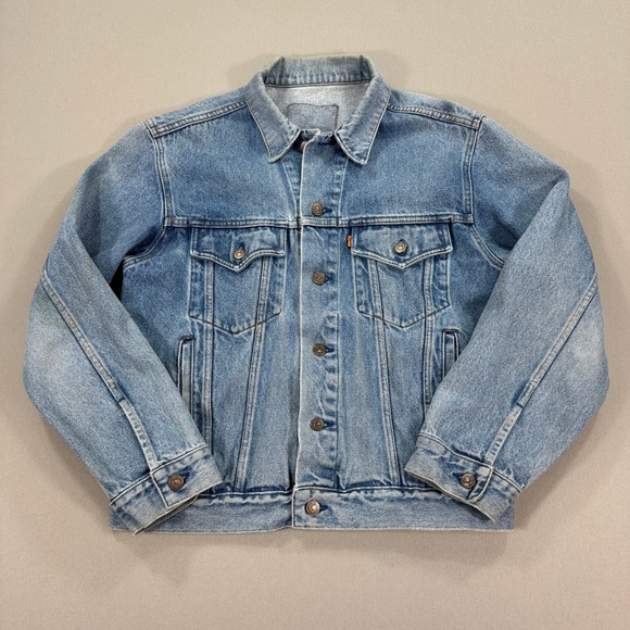 Levis Other - Vintage Levis Denim Trucker Jacket Men's‎ Small Light Wash Orange Tab 75515-0212